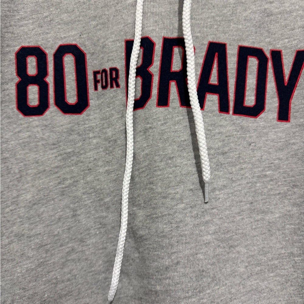 Bella Canvas Gray Hoodie with '80 for Brady' Print - Picture 3 of 4